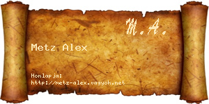Metz Alex névjegykártya