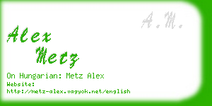 alex metz business card